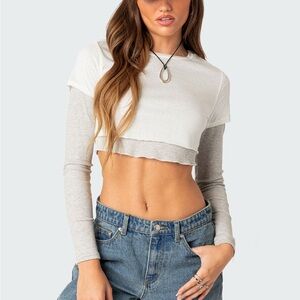 Edikted Layered Long Sleeve T Shirt